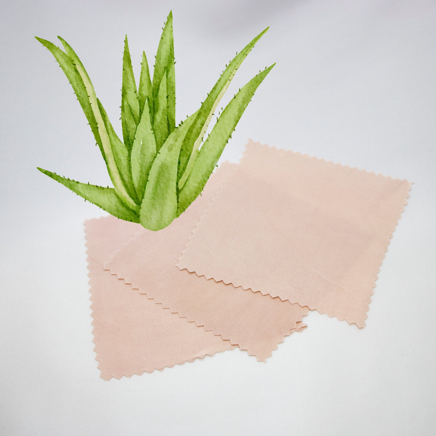 Silk pads with aloe vera • Skin-nourishing • Peace Silk • 100% silk • 3 pieces • 10 x 10 cm
