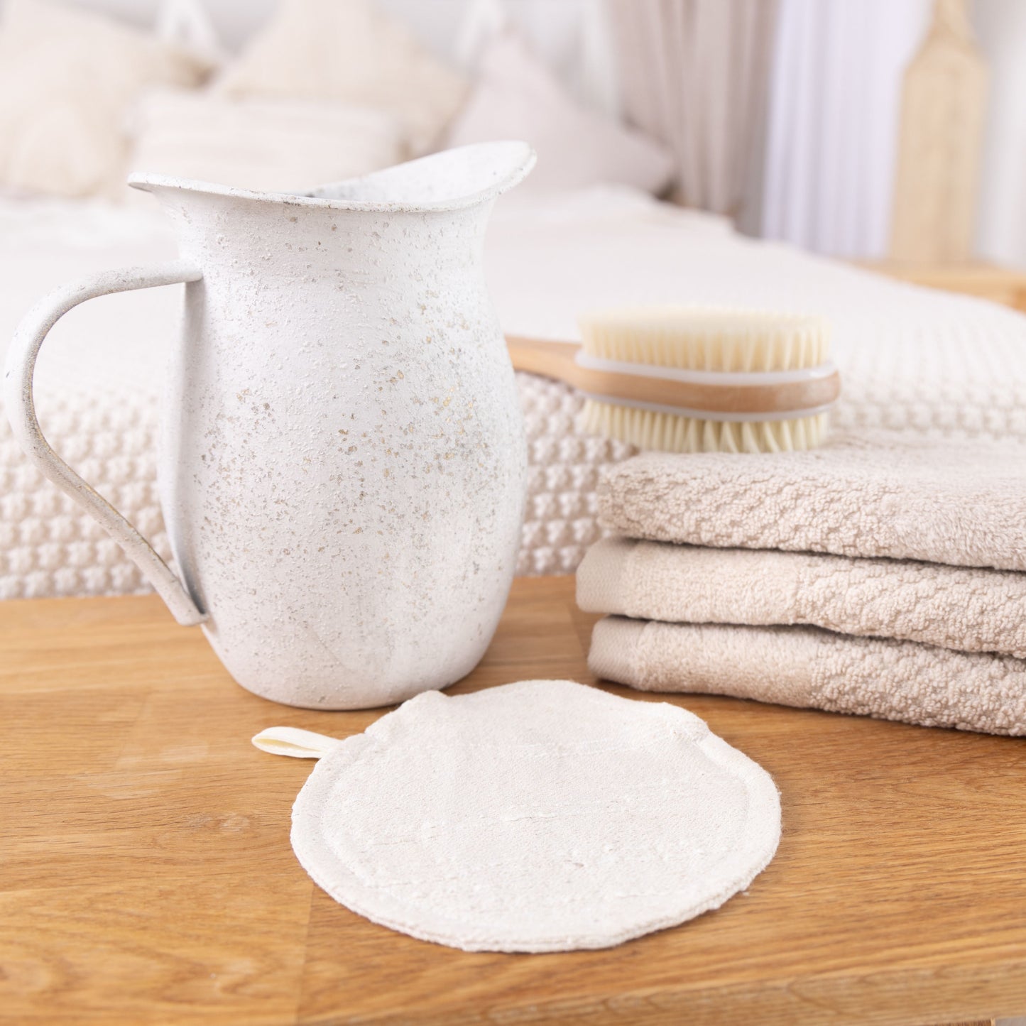 Seiden-Peelingtuch • Gesichtstuch & Abschminktuch • Tierleidfrei & Umweltfreundlich aus Peace Silk • Ungefärbt Naturweiß