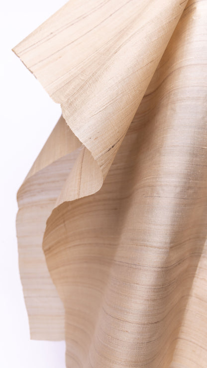 Seidenstoff Fester Taft • Peace Silk • 100% Seide • Beige-Braun • Handgewebt • Antara