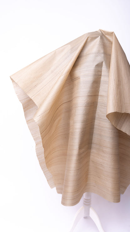 Seidenstoff Fester Taft • Peace Silk • 100% Seide • Beige-Braun • Handgewebt • Antara