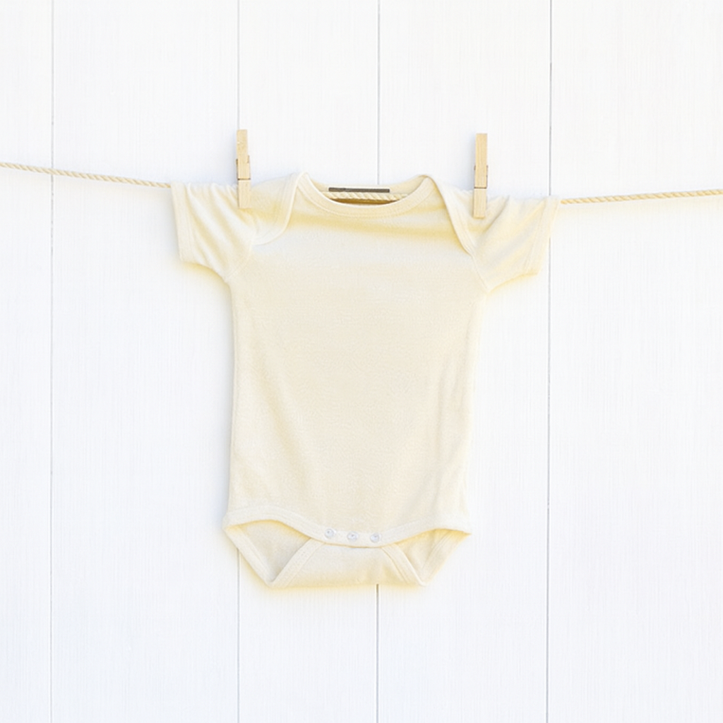 Seiden-Baby Body von Alkena • Natürliche Peace Silk • 100% Seide • Kurzarm