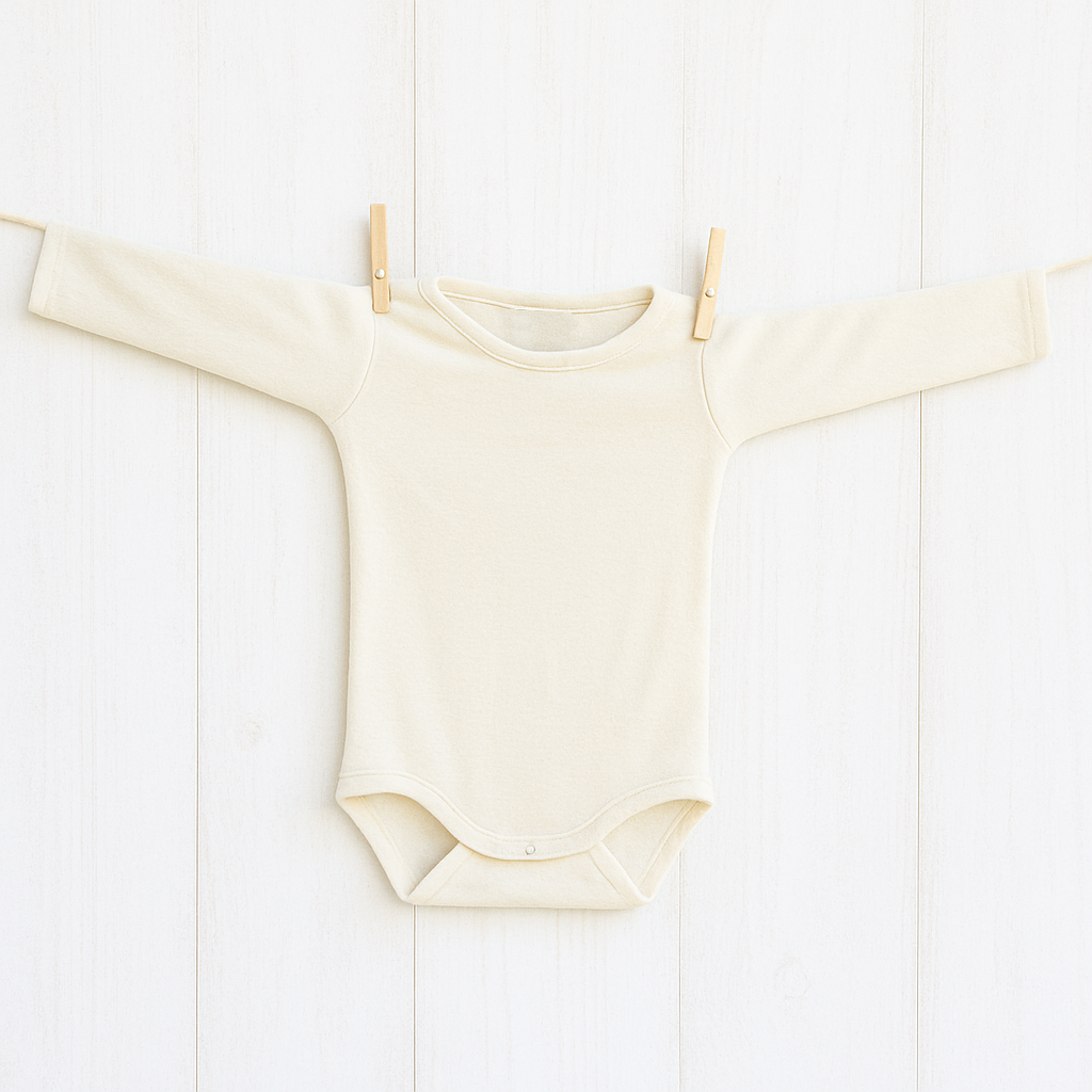 Seiden-Baby Body von Alkena • Natürliche Peace Silk • 100% Seide • Langarm