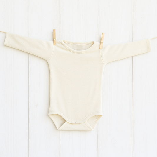 Seiden-Baby Body von Alkena • Natürliche Peace Silk • 100% Seide • Langarm