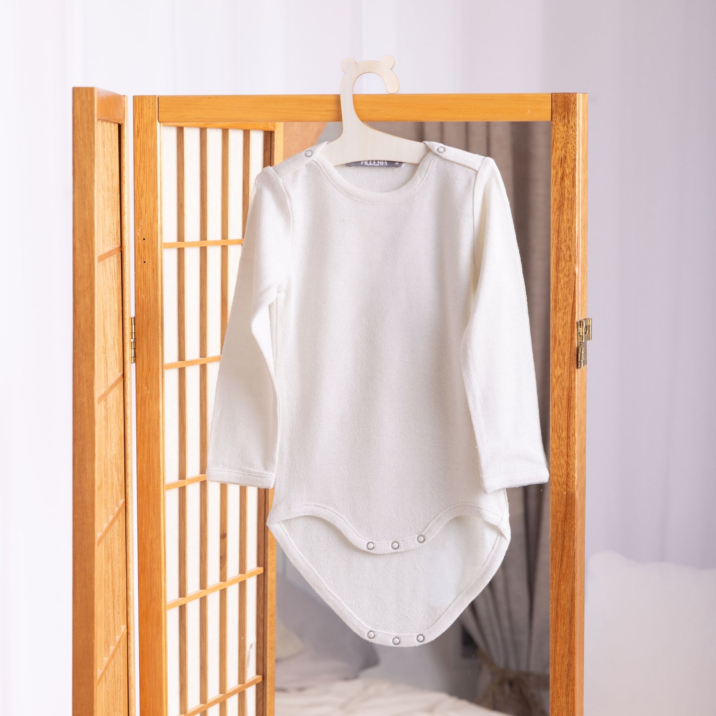 Seiden-Baby Body von Alkena • Natürliche Peace Silk • 100% Seide • Langarm