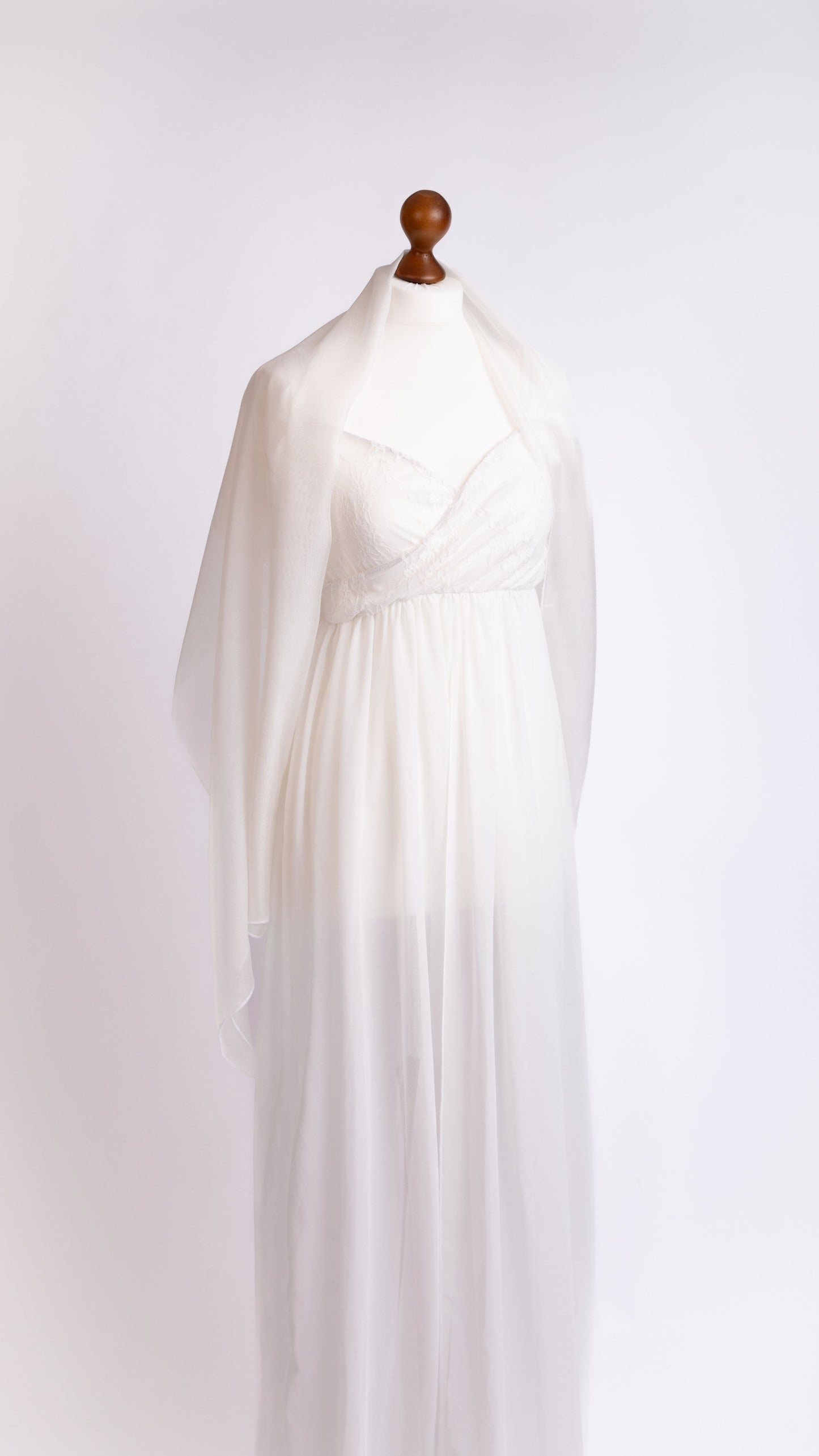 Brautstola • Zarter Seidenschal • Natürliche Peace Silk • 100% Seide • Naturweiß • 55 x 175 cm