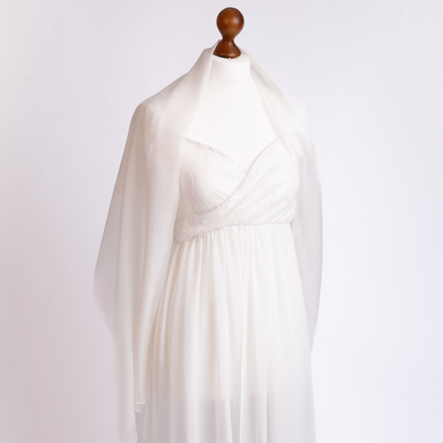 Brautstola • Zarter Seidenschal • Natürliche Peace Silk • 100% Seide • Naturweiß • 55 x 175 cm