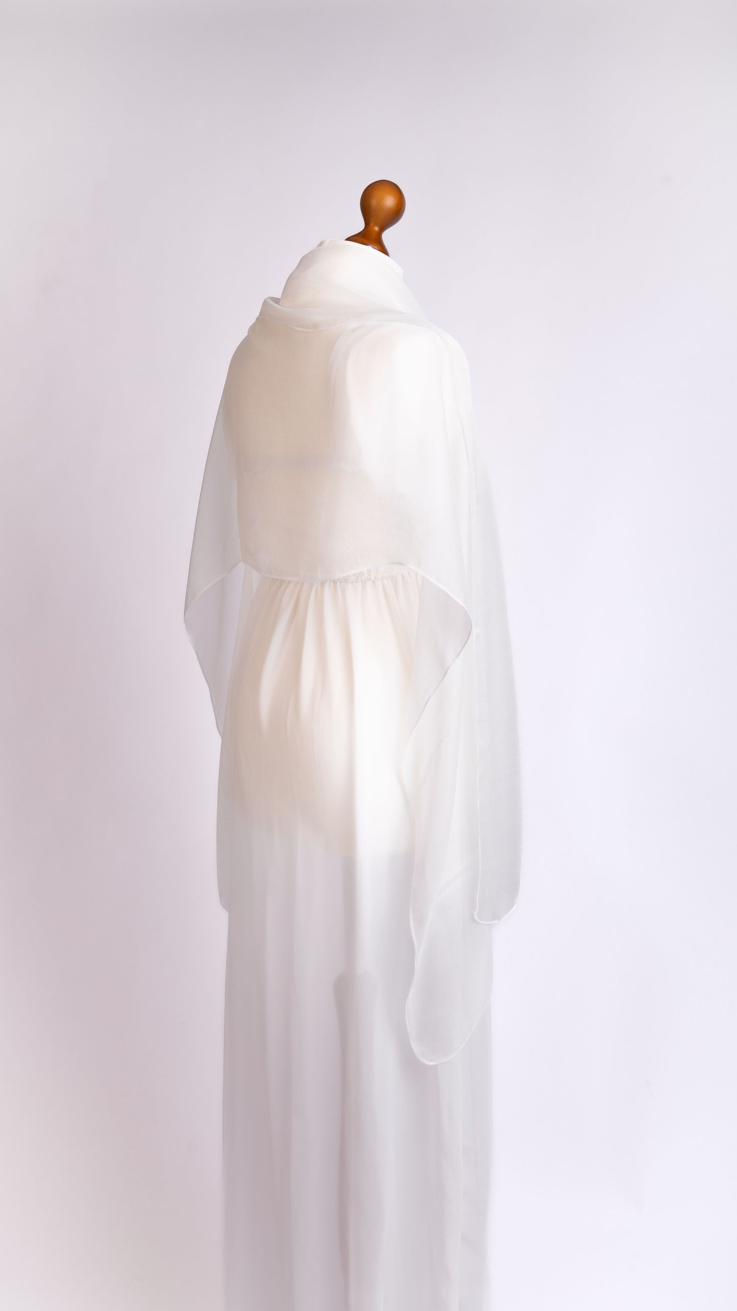 Brautstola • Zarter Seidenschal • Natürliche Peace Silk • 100% Seide • Naturweiß • 55 x 175 cm