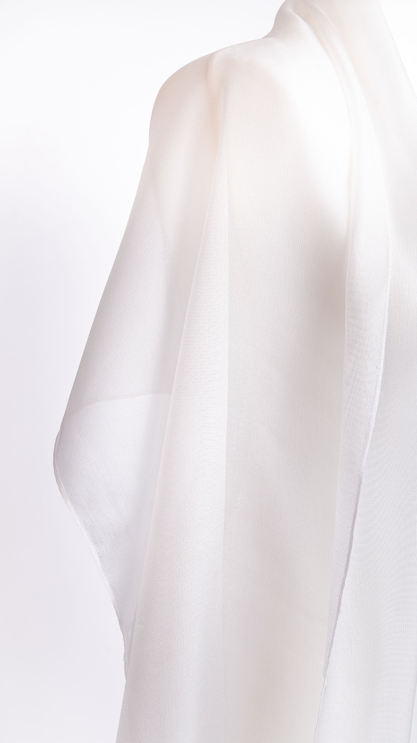 Brautstola • Zarter Seidenschal • Natürliche Peace Silk • 100% Seide • Naturweiß • 55 x 175 cm