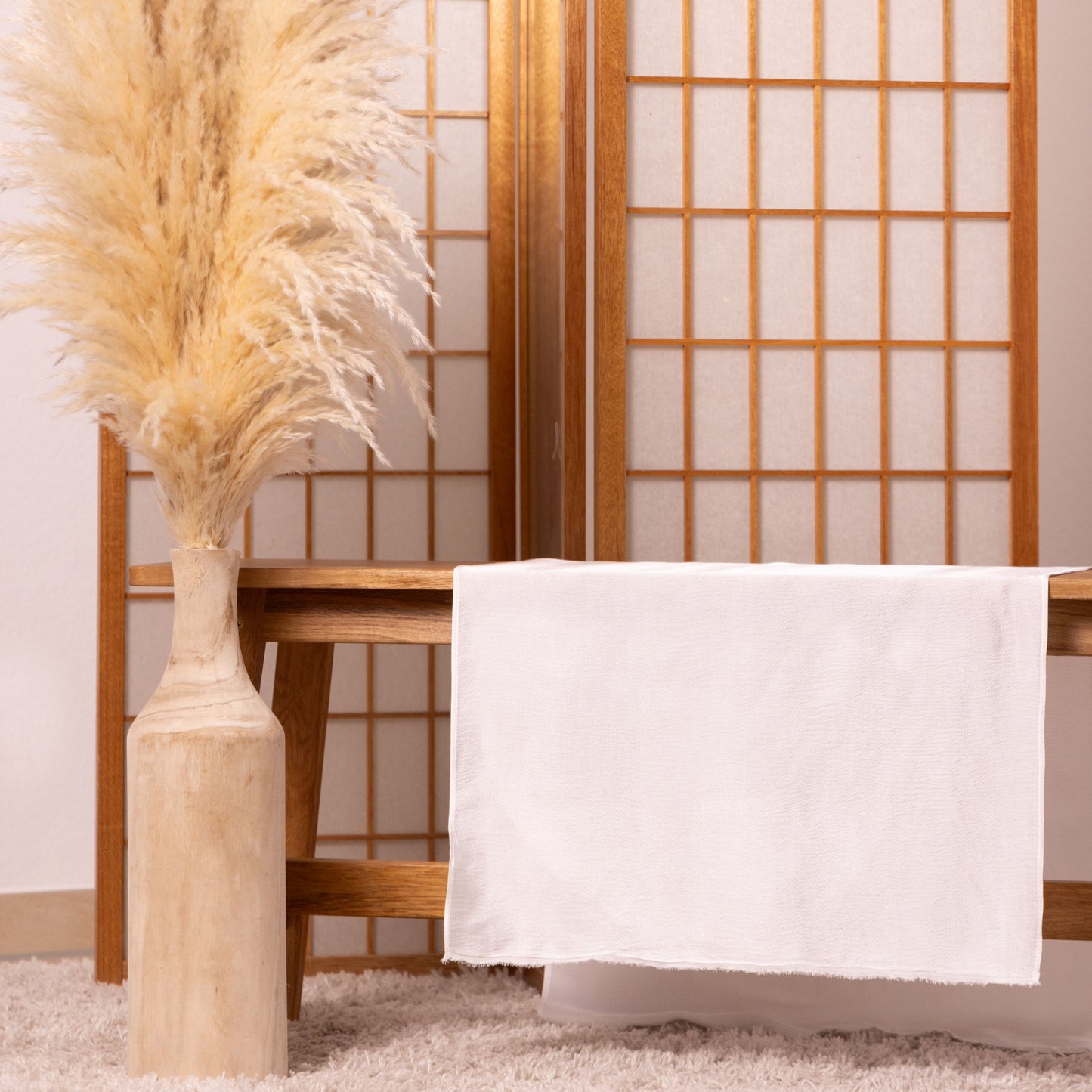 Seiden-Haartuch zum Turban binden • Natürliche Peace Silk • 100% Seide • 55 x 115 cm • Naturweiß