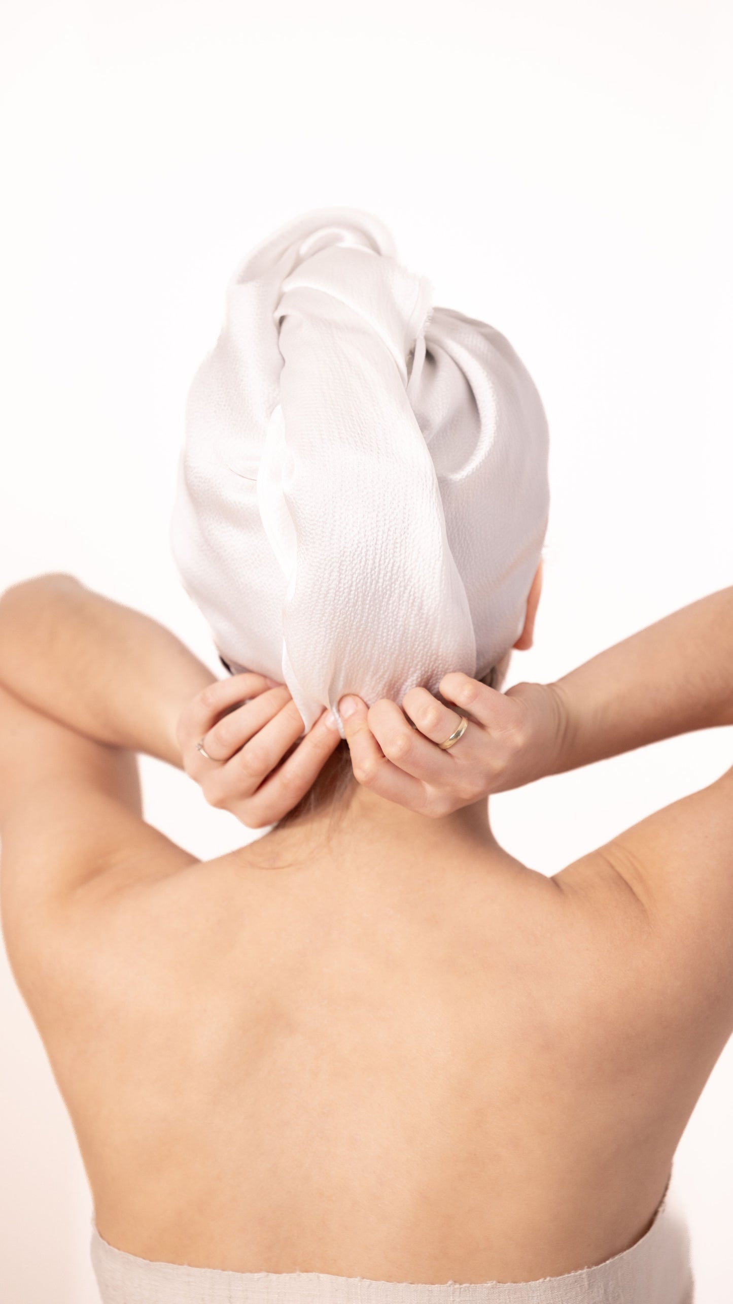 Seiden-Haartuch zum Turban binden • Natürliche Peace Silk • 100% Seide • 55 x 115 cm • Naturweiß