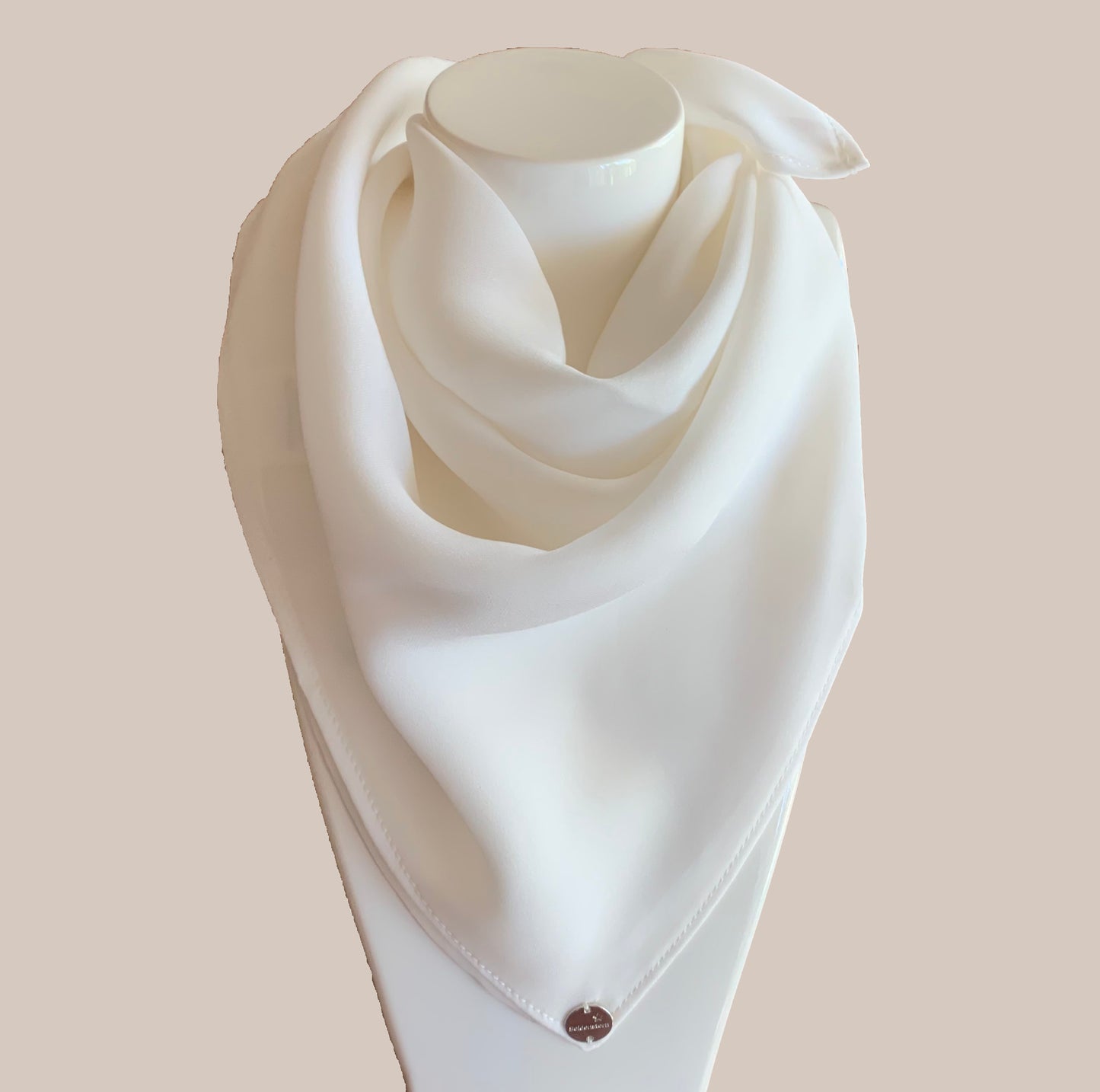 Seidentuch Georgette • Natürliche Peace Silk • 100% Seide •  Naturweiß • 65 x 65 cm