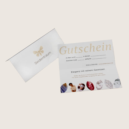 Seidentraum-Gutschein • Natürlich Peace Silky • Nachhaltig Schenken