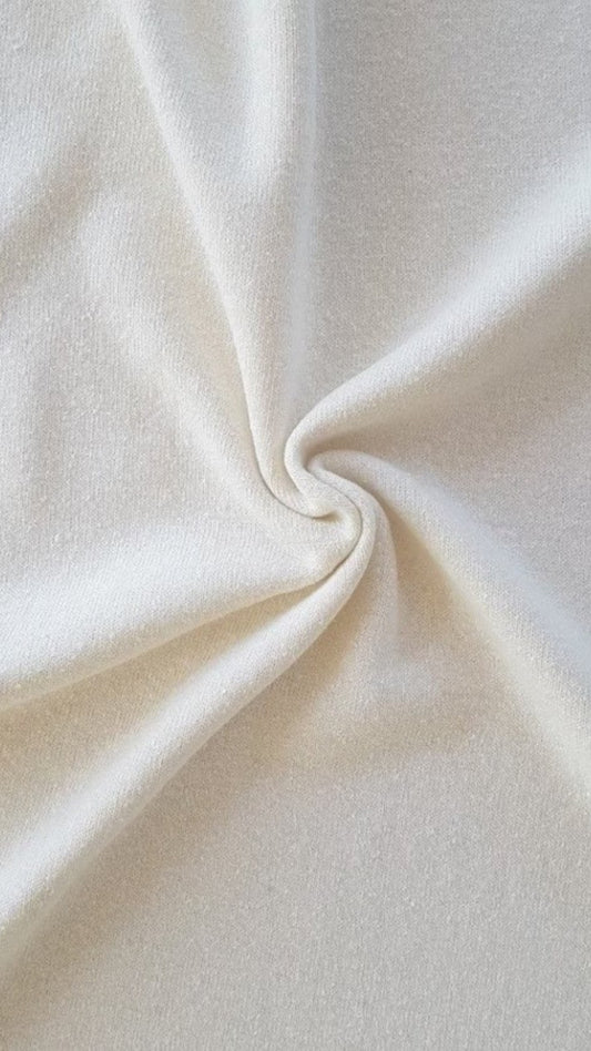 Seiden-Jersey Flauschig • Natürliche Peace Silk • 100% Seide • Naturweiß • Bouretteseide