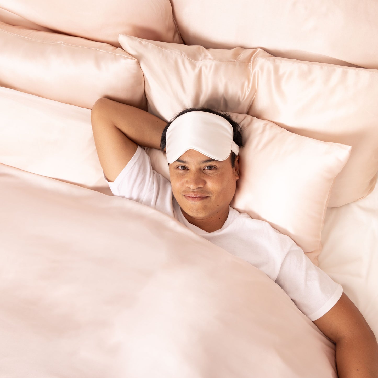 Seiden-Schlafmaske • Satin • Natürliche Peace Silk • 100% Seide • Tierfreundlich • Weiß