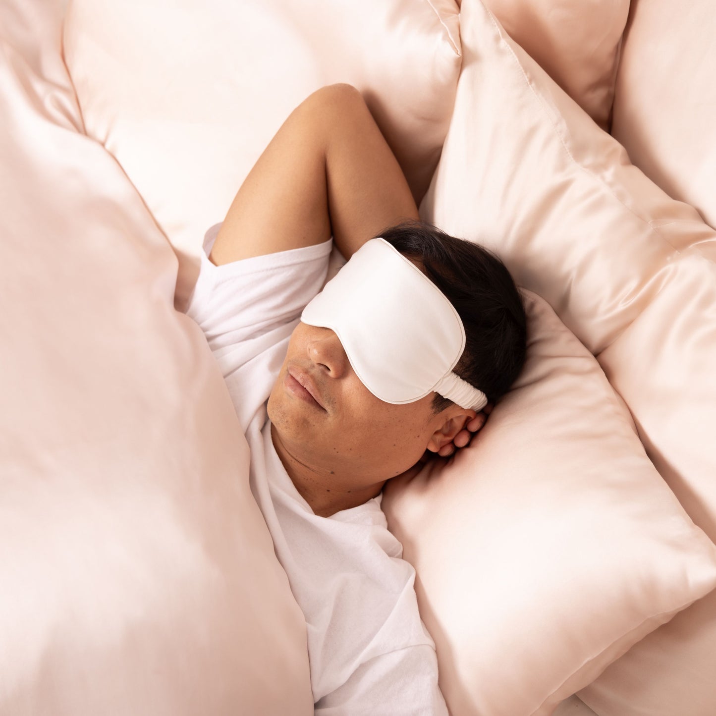 Seiden-Schlafmaske • Satin • Natürliche Peace Silk • 100% Seide • Tierfreundlich • Weiß