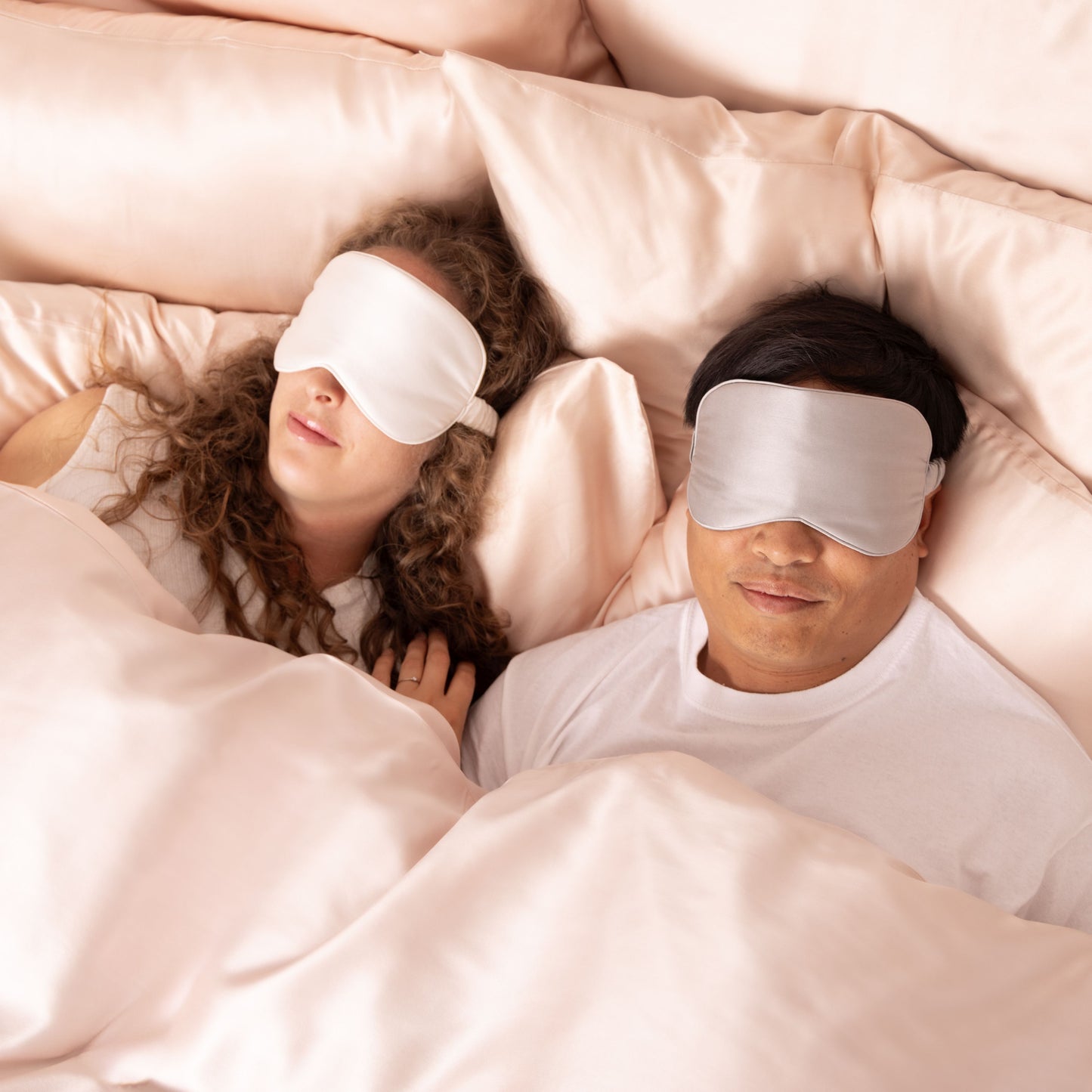 Seiden-Schlafmaske • Satin • Natürliche Peace Silk • 100% Seide • Tierfreundlich • Weiß