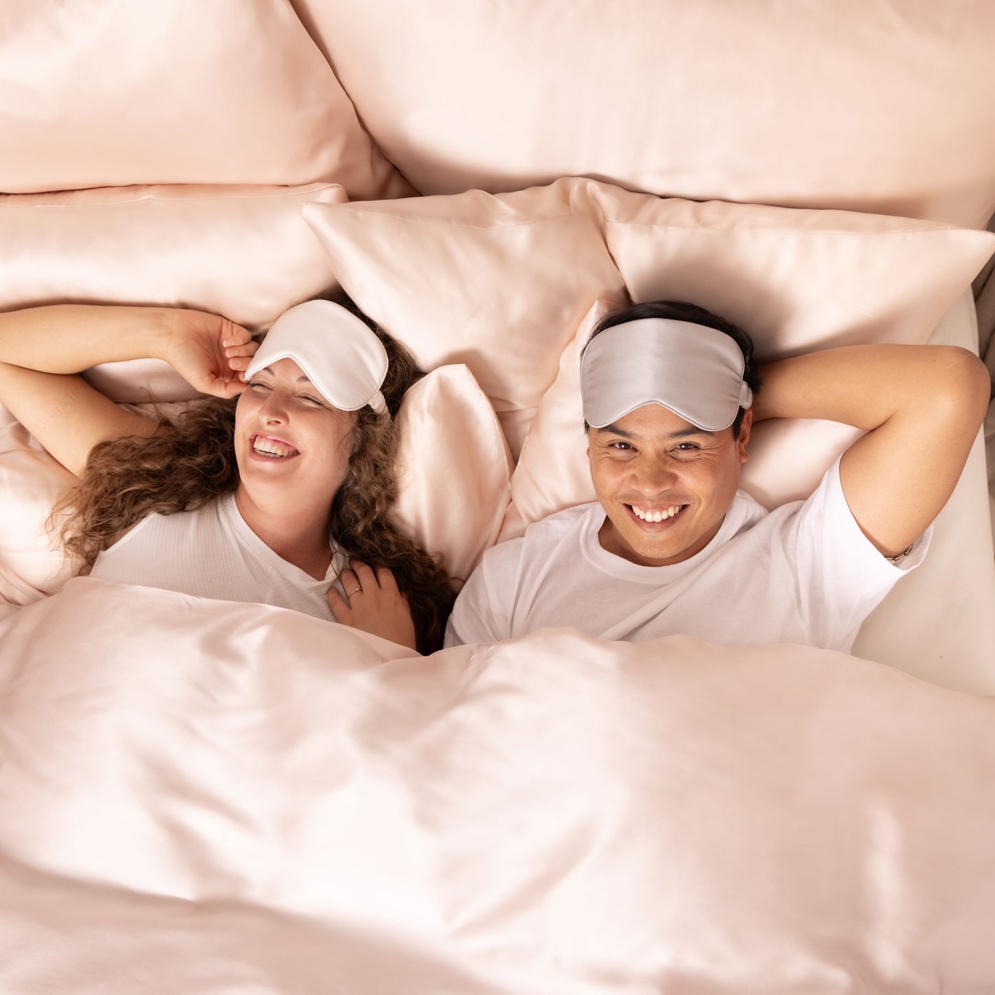 Seiden-Schlafmaske • Satin • Natürliche Peace Silk • 100% Seide • Tierfreundlich • Weiß