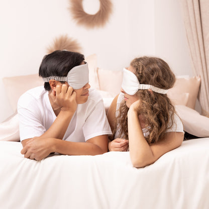 Seiden-Schlafmaske • Satin • Natürliche Peace Silk • 100% Seide • Tierfreundlich • Weiß