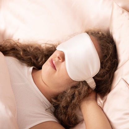 Seiden-Schlafmaske • Satin • Natürliche Peace Silk • 100% Seide • Tierfreundlich • Weiß