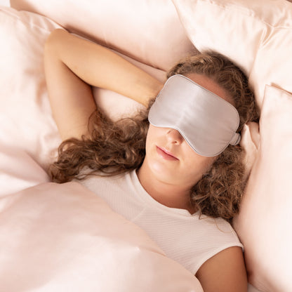Seiden-Schlafmaske • Satin • Natürliche Peace Silk • 100% Seide • Tierfreundlich • Weiß