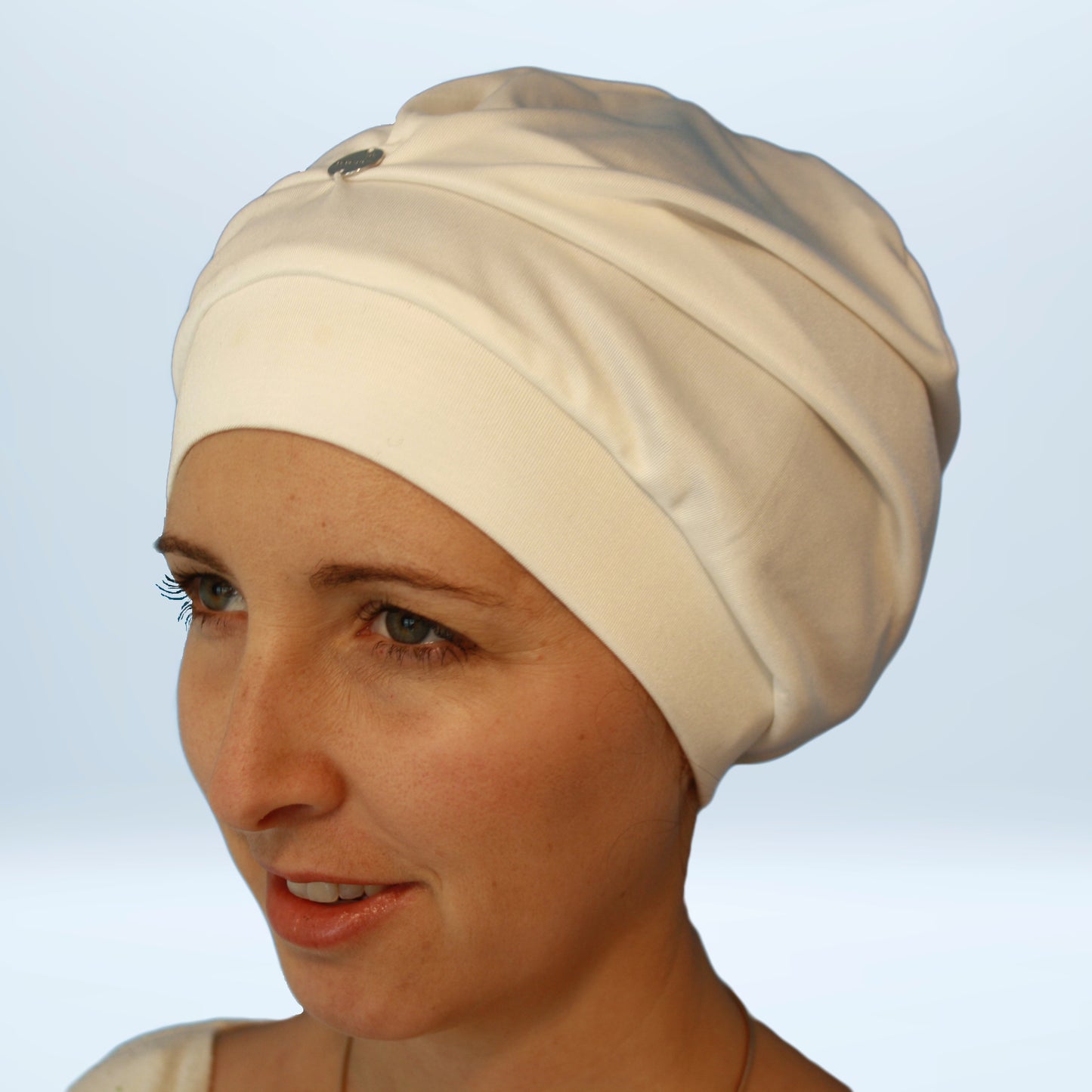 Seiden-Schlafhaube Turban von Seidenstern • Jersey • Natürliche Peace Silk • 100% Seide • Naturweiß