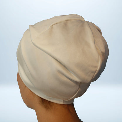Seiden-Schlafhaube Turban von Seidenstern • Jersey • Natürliche Peace Silk • 100% Seide • Naturweiß