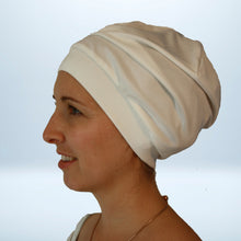 Seiden-Schlafhaube Turban von Seidenstern • Jersey • Natürliche Peace Silk • 100% Seide • Naturweiß