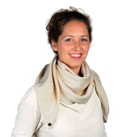 Seidentuch Warm oder Leicht • Natürliche Peace Silk •  100% Seide • 90 x 90 cm • Varianten Verfügbar • Creme • Für Damen & Herren