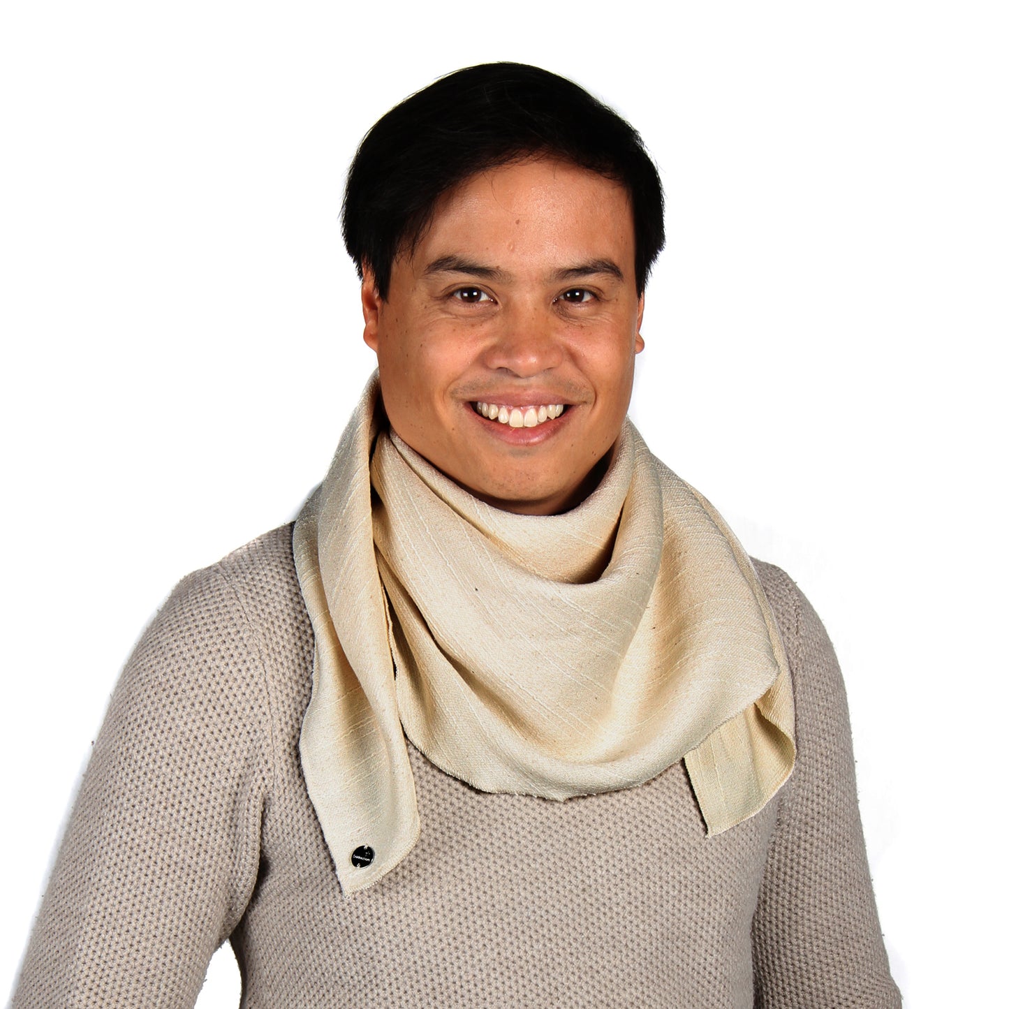 Seidentuch Warm oder Leicht • Natürliche Peace Silk •  100% Seide • 90 x 90 cm • Varianten Verfügbar • Creme • Für Damen & Herren