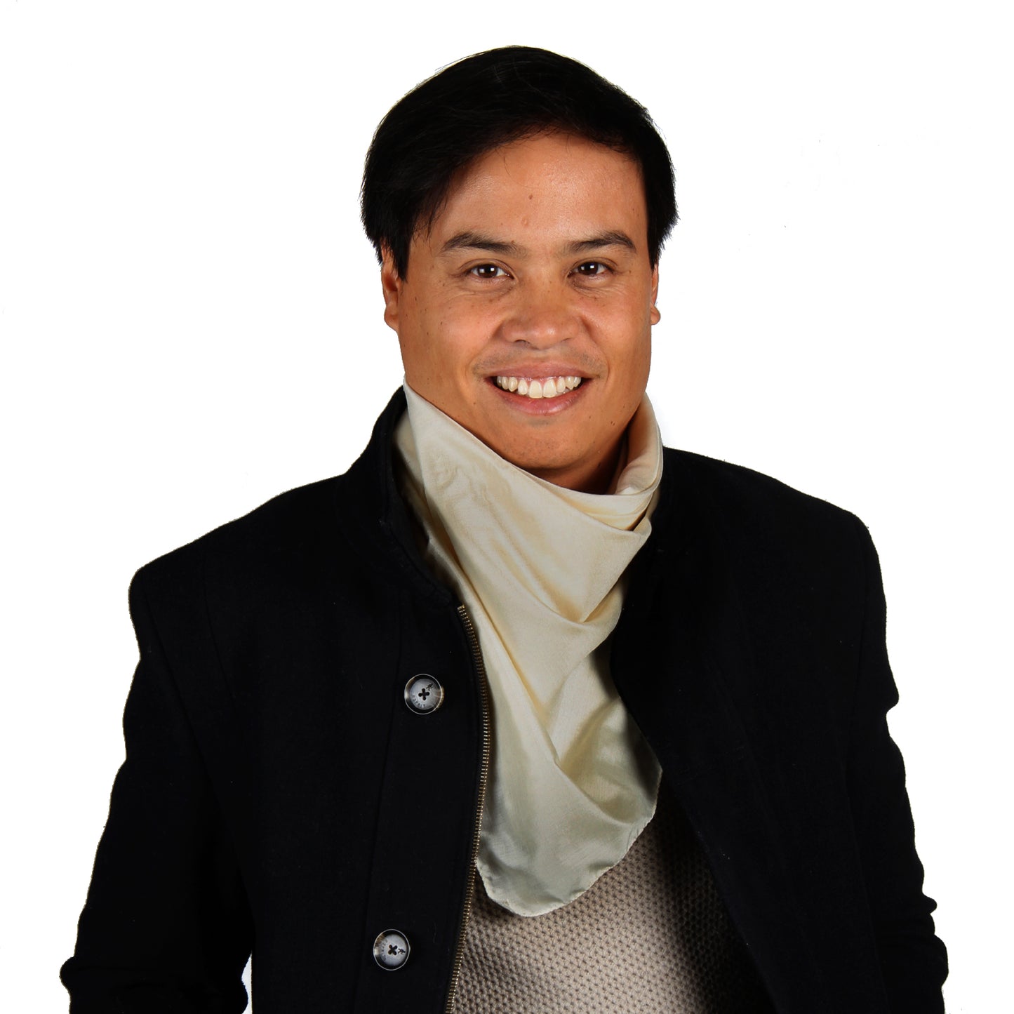 Seidentuch Warm oder Leicht • Natürliche Peace Silk •  100% Seide • 90 x 90 cm • Varianten Verfügbar • Creme • Für Damen & Herren