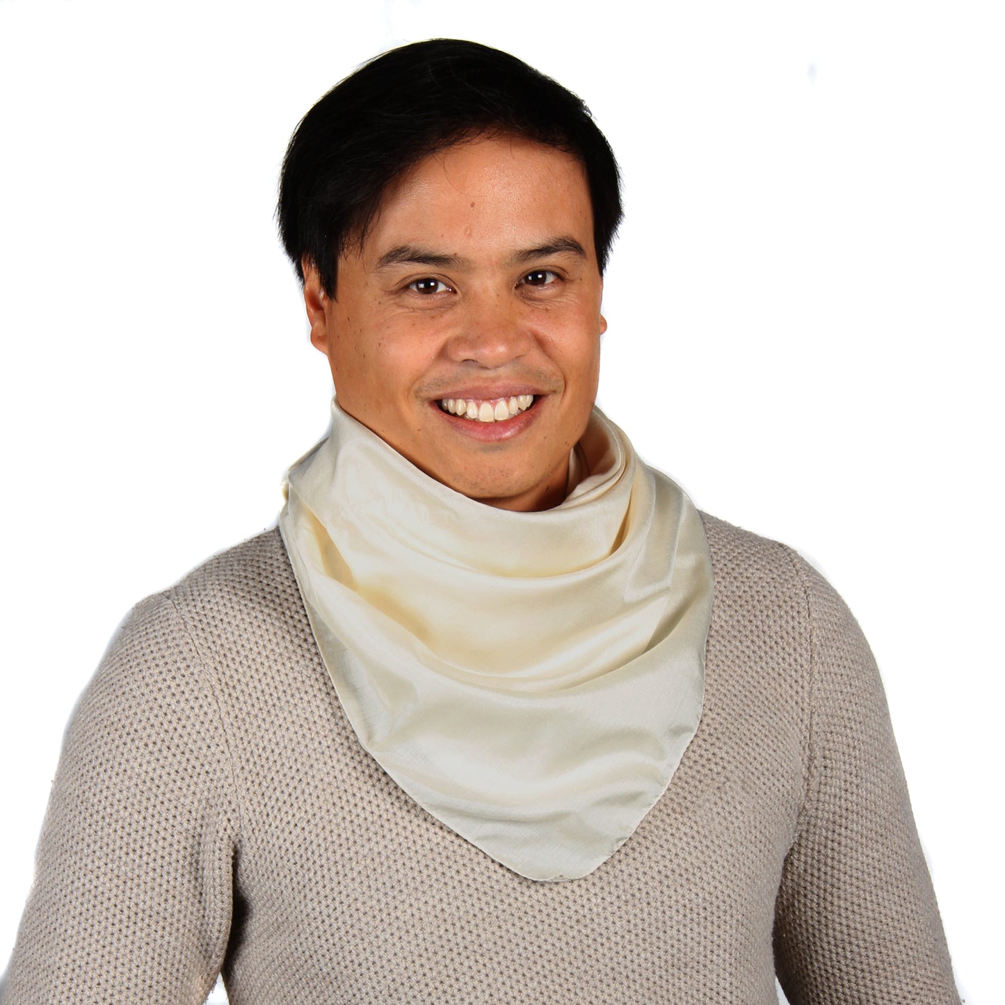 Seidentuch Warm oder Leicht • Natürliche Peace Silk •  100% Seide • 90 x 90 cm • Varianten Verfügbar • Creme • Für Damen & Herren