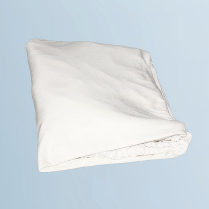 Seiden-Spannbetttuch von Seidenstern • Jersey Hautfreundlich: Ungefärbt • Tierleidfreie Peace Silk • 100 % Seide • Naturweiß
