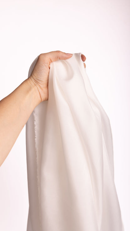 Habotai Silk Taffeta • Sustainable Peace Silk • 100% Silk • Natural White • Aruna 