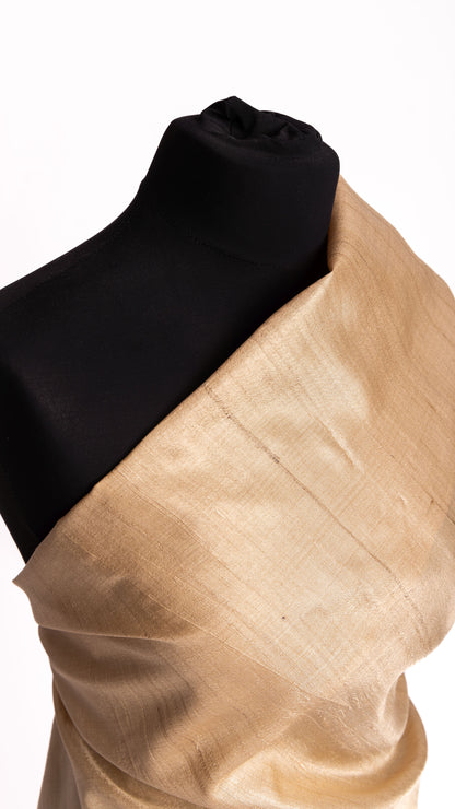 Seidenstoff für Brautkleider • Nachhaltiger Peace Silk Taft • 35% Seide 65% Viskose • Banana Gold