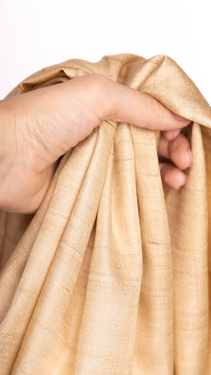 Seidenstoff für Brautkleider • Nachhaltiger Peace Silk Taft • 35% Seide 65% Viskose • Banana Gold