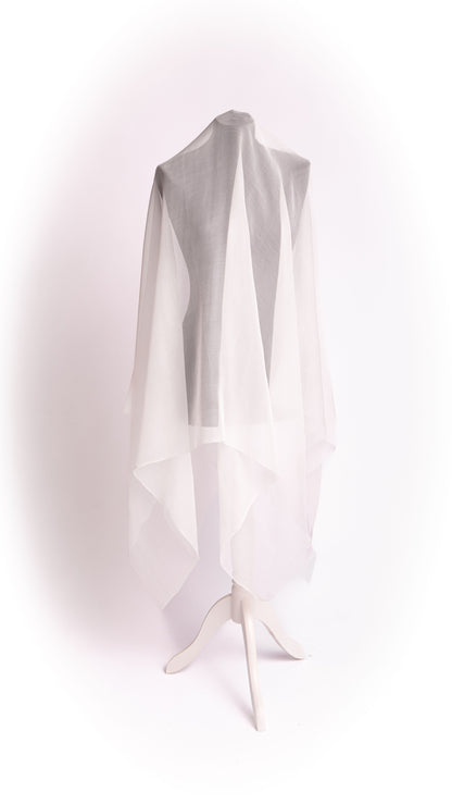 Seidenstoff für Brautkleider • Peace Silk Crinkle Chiffon • 100% Seide • Naturweiß Transparent • Chandi