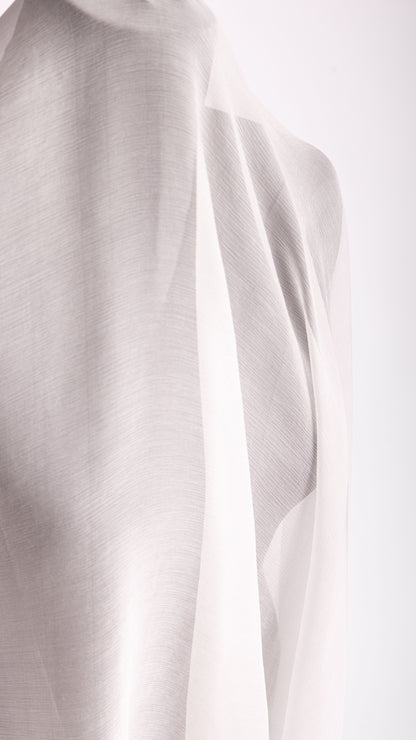 Seidenstoff für Brautkleider • Peace Silk Crinkle Chiffon • 100% Seide • Naturweiß Transparent • Chandi