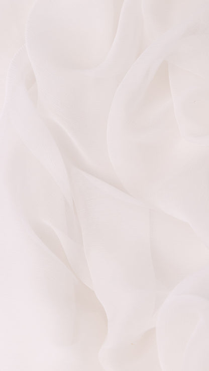 Seidenstoff für Brautkleider • Peace Silk Crinkle Chiffon • 100% Seide • Naturweiß Transparent • Chandi