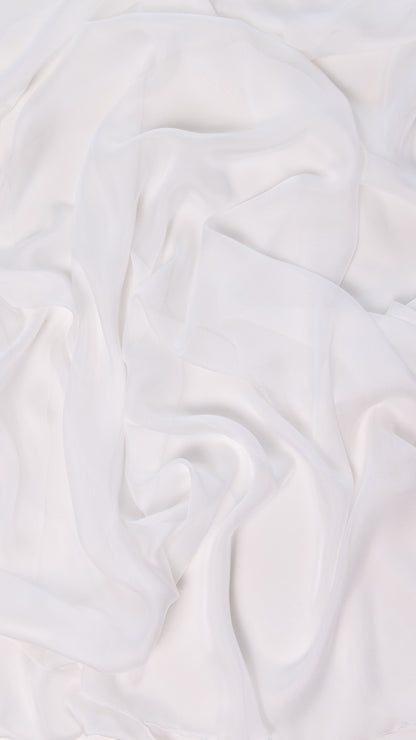 Seidenstoff für Brautkleider • Natürlicher Peace Silk Chiffon • 100% Seide • Naturweiß Transparent • Chandra