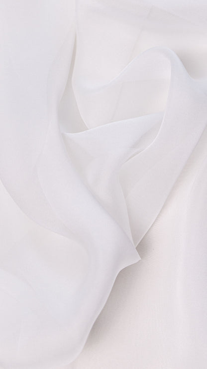 Seidenstoff für Brautkleider • Natürlicher Peace Silk Chiffon • 100% Seide • Naturweiß Transparent • Chandra