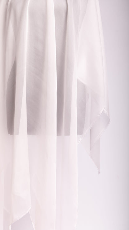 Seidenstoff für Brautkleider • Natürlicher Peace Silk Chiffon • 100% Seide • Naturweiß Transparent • Chandra