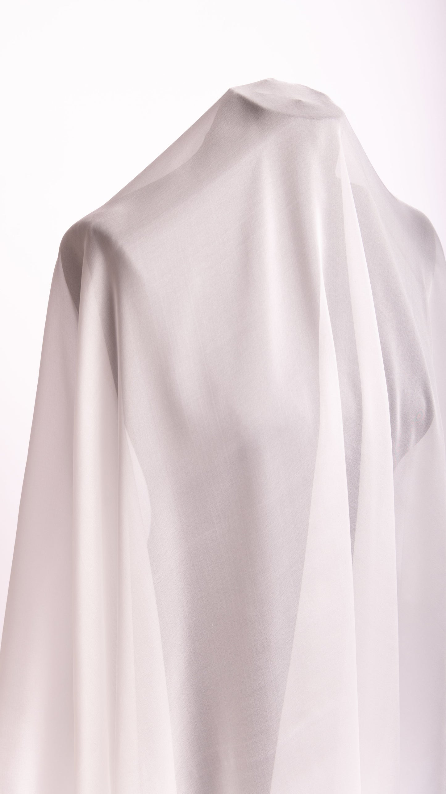 Seidenstoff für Brautkleider • Natürlicher Peace Silk Chiffon • 100% Seide • Naturweiß Transparent • Chandra