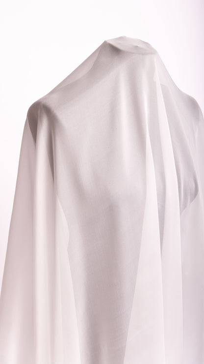 Seidenstoff für Brautkleider • Natürlicher Peace Silk Chiffon • 100% Seide • Naturweiß Transparent • Chandra