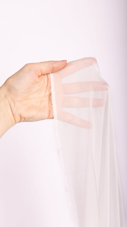 Seidenstoff für Brautkleider • Natürlicher Peace Silk Chiffon • 100% Seide • Naturweiß Transparent • Chandra