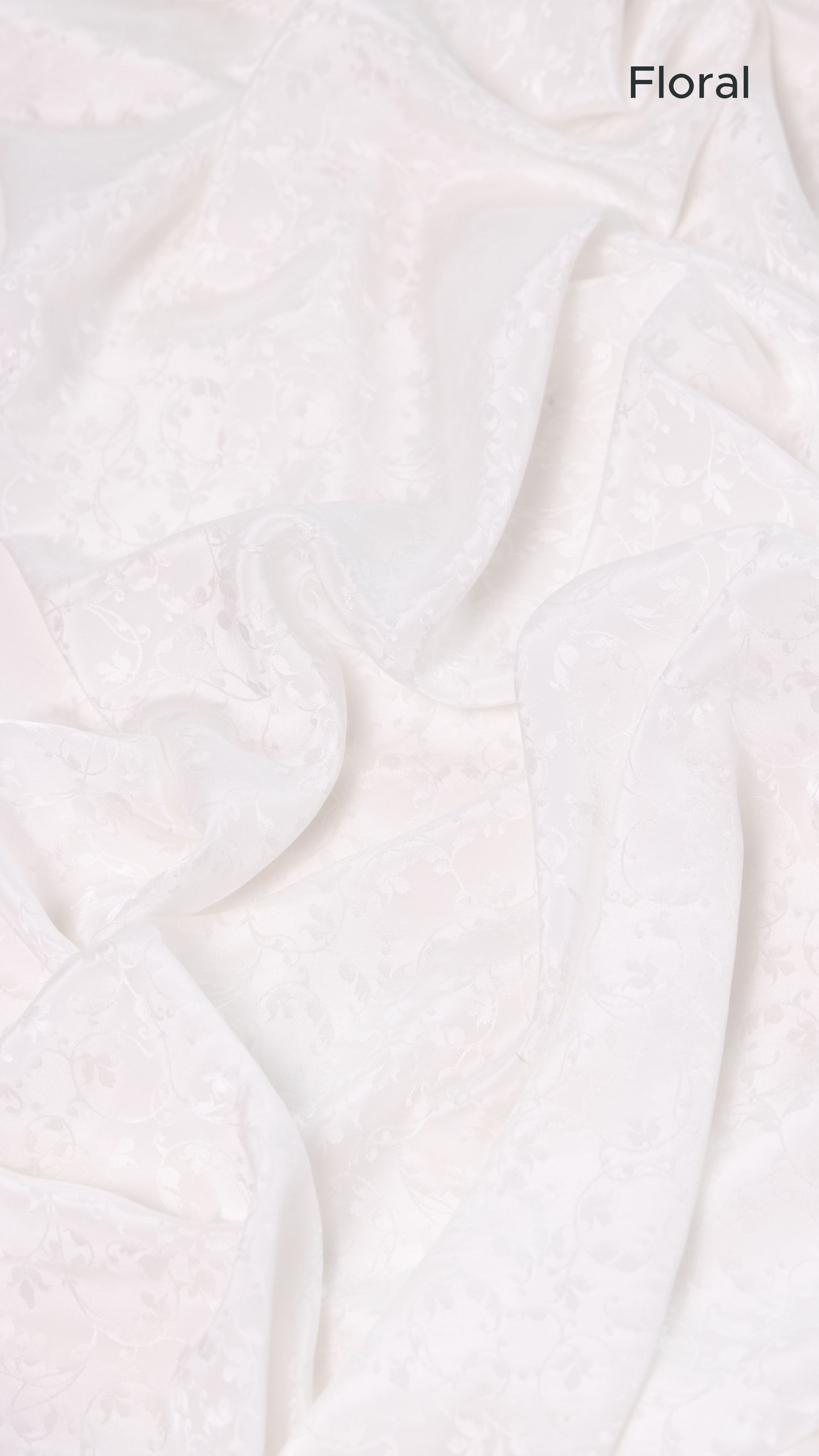 Seidenstoff für Brautkleider • Natürlicher Peace Silk Jacquard • 100% Seide • Naturweiß • Floral & Rosen