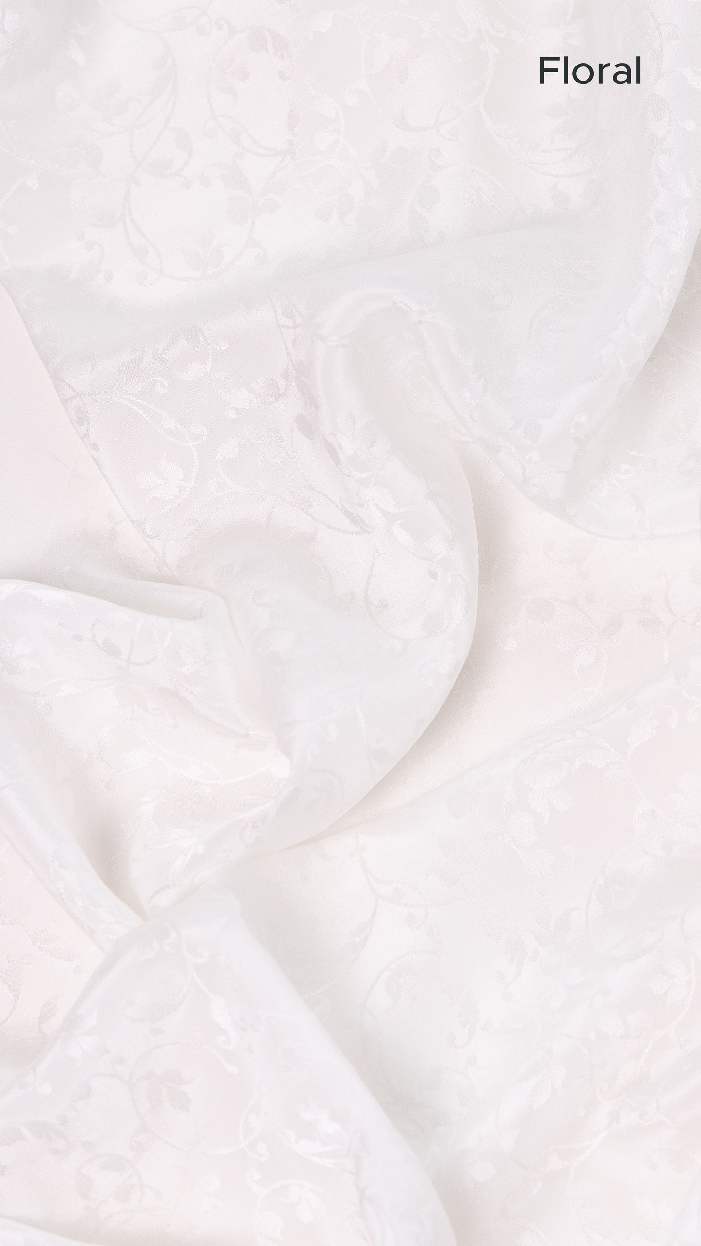 Seidenstoff für Brautkleider • Natürlicher Peace Silk Jacquard • 100% Seide • Naturweiß • Floral & Rosen