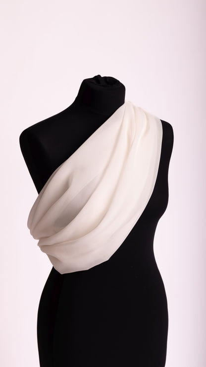 Seidenstoff für Brautkleider • Peace Silk Crêpe Georgette • 100% Seide • Naturweiß • Gila