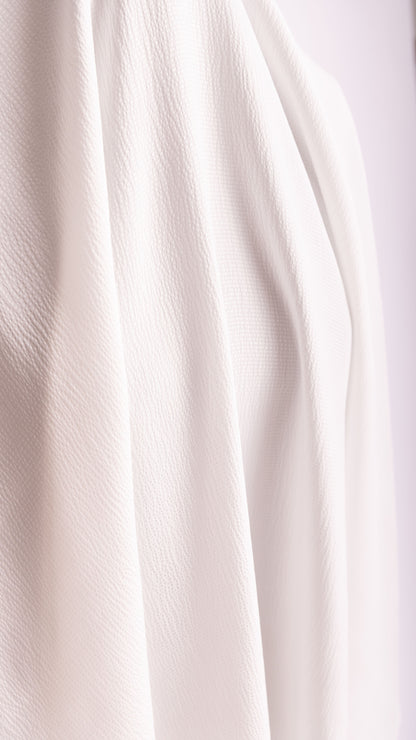 Seidenstoff für Brautkleider • Peace Silk Crinkle Satin Gehämmert • 100% Seide • Naturweiß • Kamika