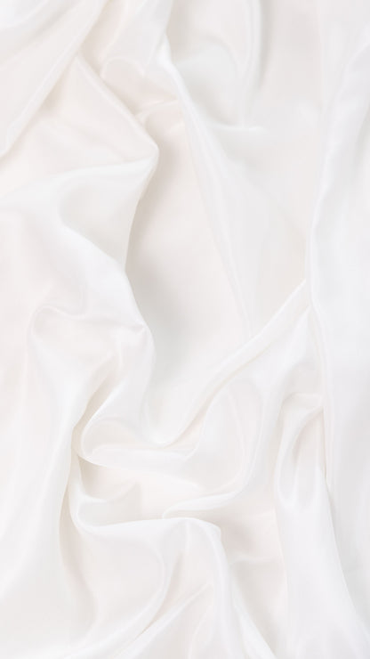 Seidenstoff Satin • Nachhaltige Peace Silk • 30% Seide, 70% Baumwolle • Naturweiß • Kapas