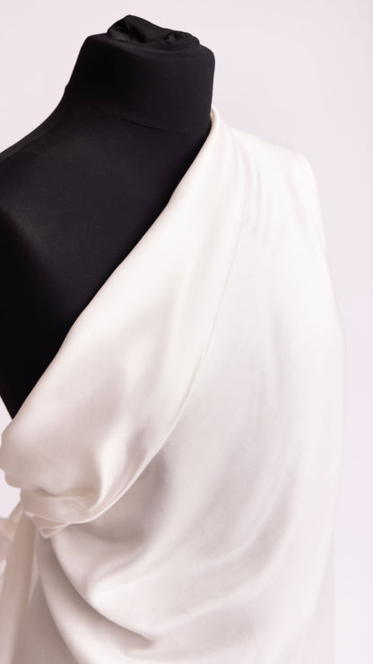 Seidenstoff Satin • Nachhaltige Peace Silk • 30% Seide, 70% Baumwolle • Naturweiß • Kapas
